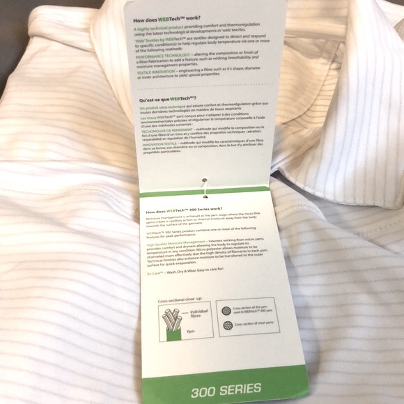 Ladies OnTour White with Grey Stripes Golf Shirt, Size S, NWT - Picture 8 of 10